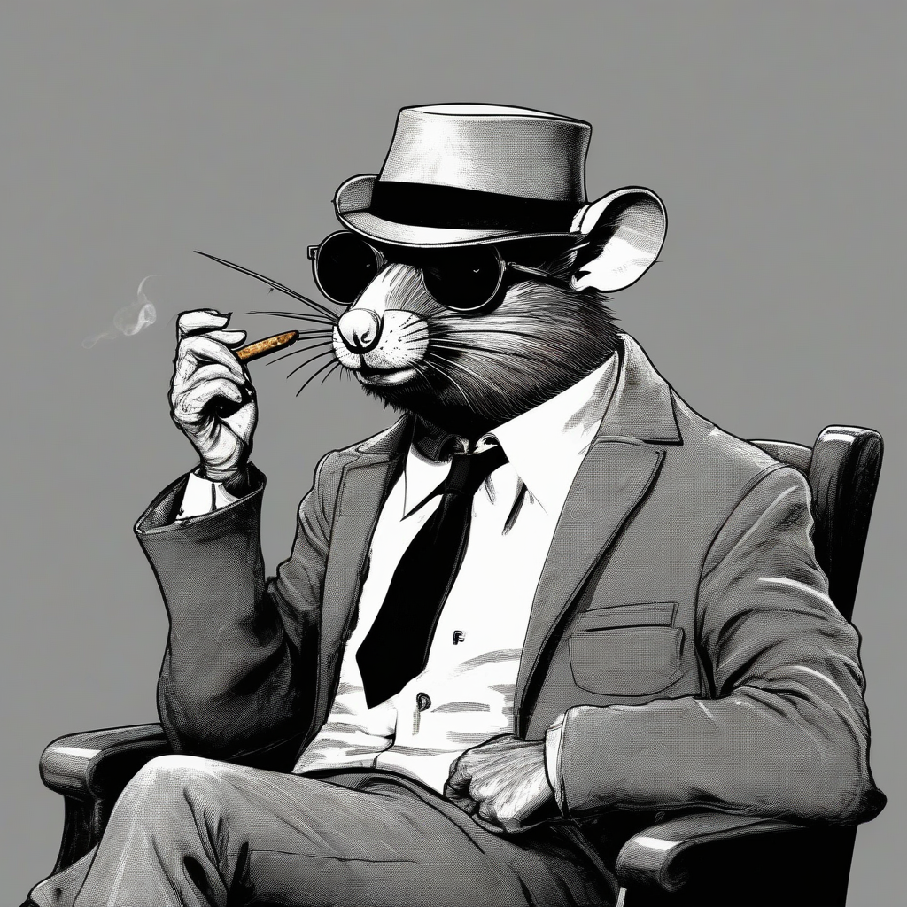 rat with dark glasses hat and cigar by 免费AI图像生成工具 | AIGAZOU