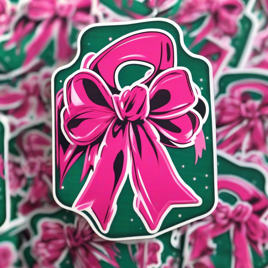 kitsch hot pink ribbon sticker by Générateur d'images par IA gratuit - Aucune connexion nécessaire✨ | AIGAZOU