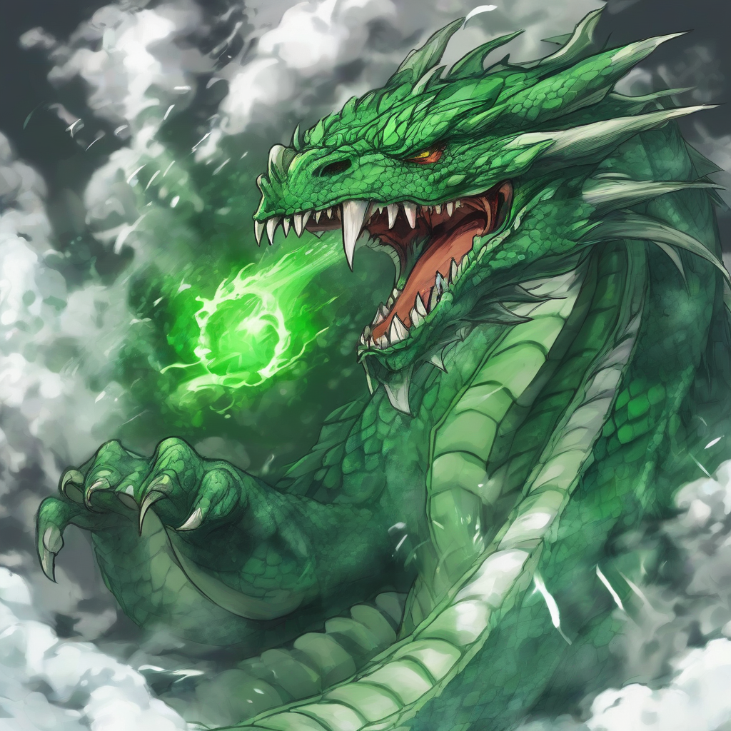 green breath dragon attack by मुफ्त एआई छवि जनरेटर - बिना लॉगिन के✨ | AIGAZOU