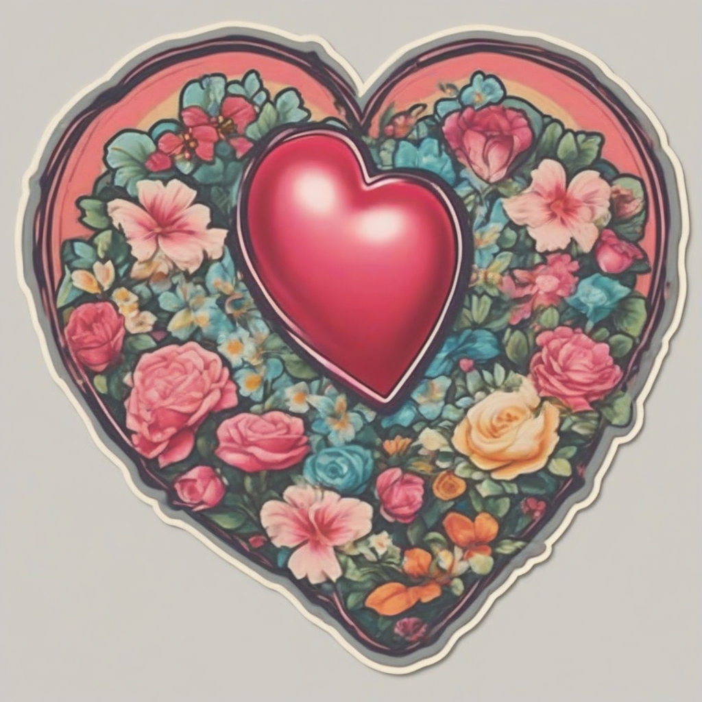 kitsch style heart sticker image by Générateur d'images par IA gratuit - Aucune connexion nécessaire✨ | AIGAZOU