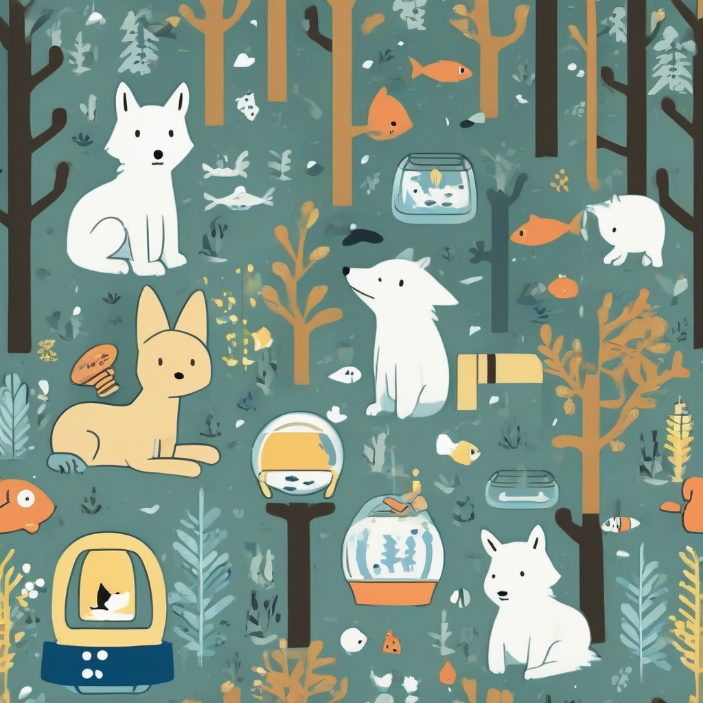 miffy style wolf and aquarium in the forest by मुफ्त एआई छवि जनरेटर - बिना लॉगिन के✨ | AIGAZOU