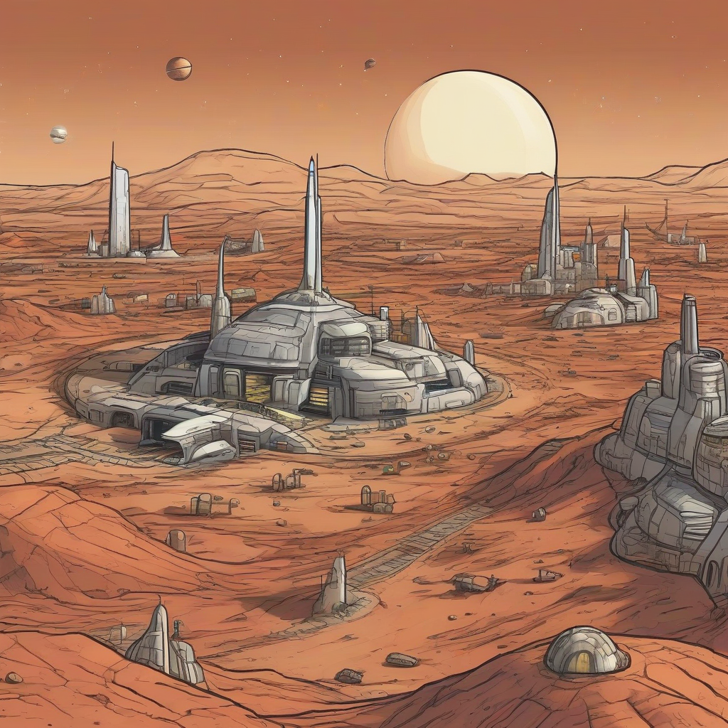 a mars sci fi city in color by मुफ्त एआई छवि जनरेटर - बिना लॉगिन के✨ | AIGAZOU