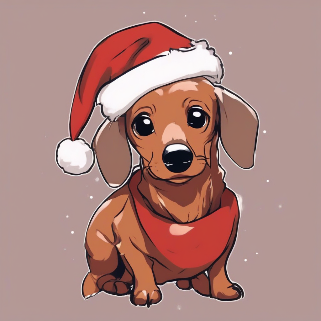 santa dachshund anime style cute by मुफ्त एआई छवि जनरेटर - बिना लॉगिन के✨ | AIGAZOU