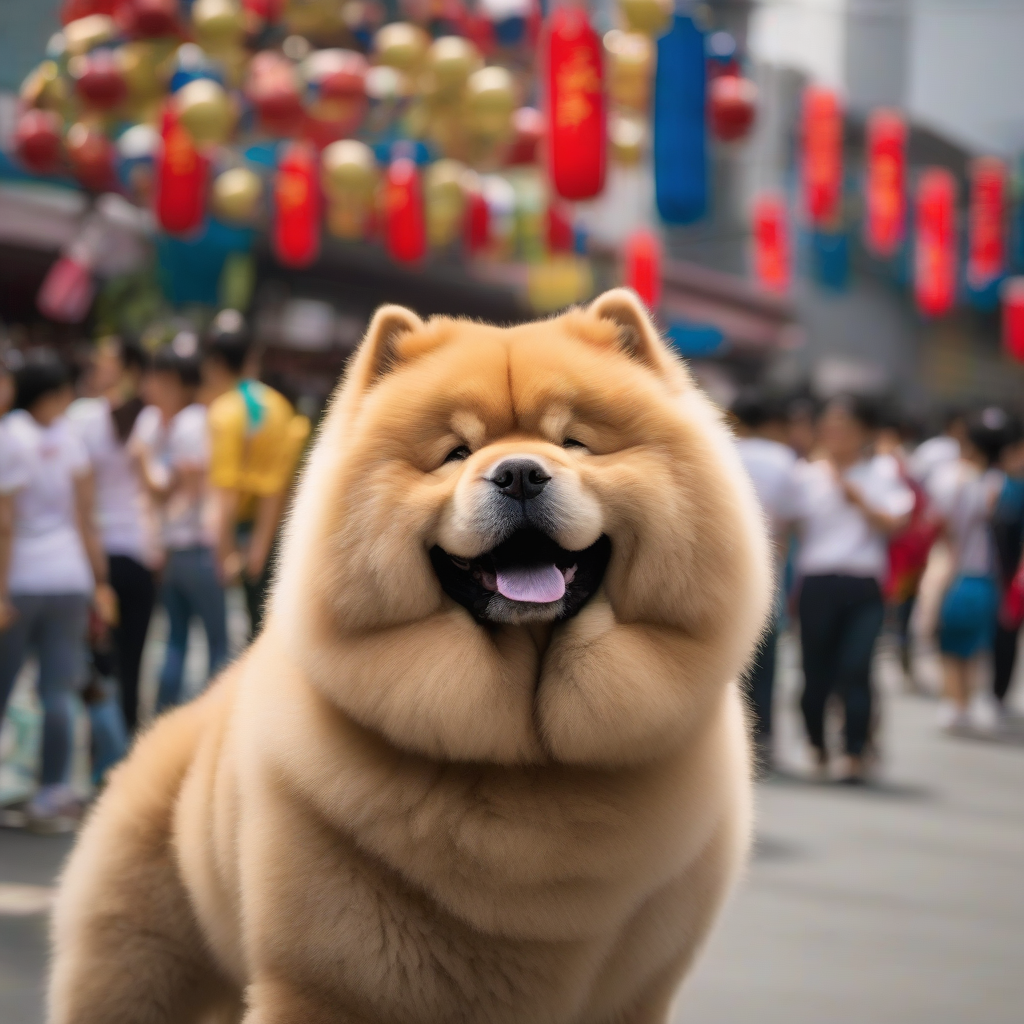 celebrating in taiwan with a chow chow by मुफ्त एआई छवि जनरेटर - बिना लॉगिन के✨ | AIGAZOU