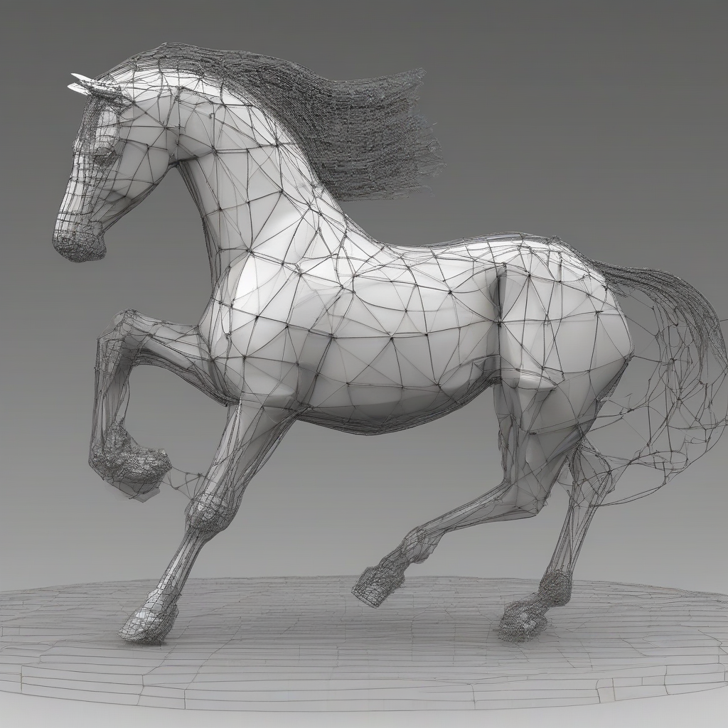 mustang horse with four legs dynamic network model by मुफ्त एआई छवि जनरेटर - बिना लॉगिन के✨ | AIGAZOU