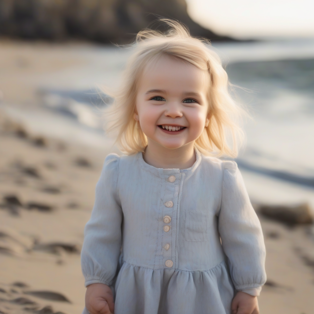 a blonde smiling girl at the sea resembles emma watson by मुफ्त एआई छवि जनरेटर - बिना लॉगिन के✨ | AIGAZOU