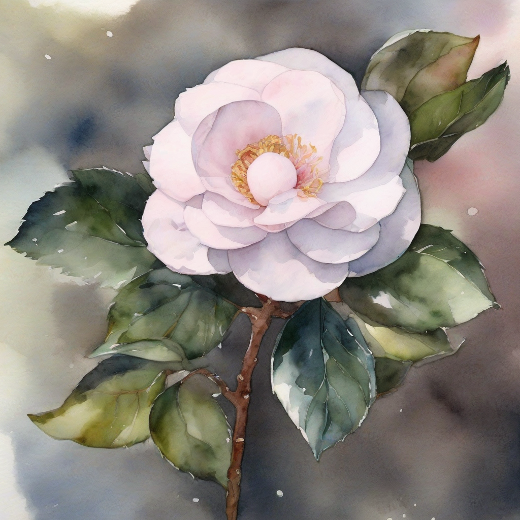 cold camellia watercolor painting by मुफ्त एआई छवि जनरेटर - बिना लॉगिन के✨ | AIGAZOU