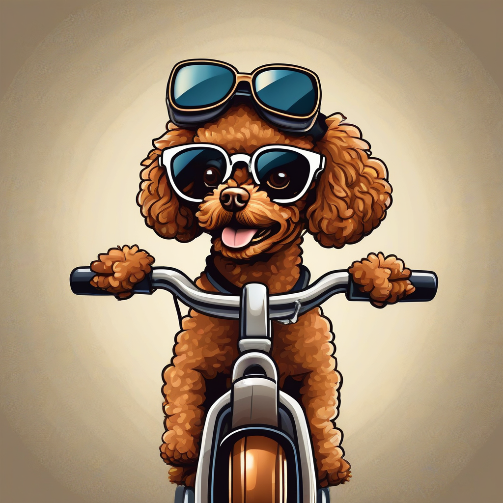 stylish brown toy poodle driving intimidating tricycle by मुफ्त एआई छवि जनरेटर - बिना लॉगिन के✨ | AIGAZOU