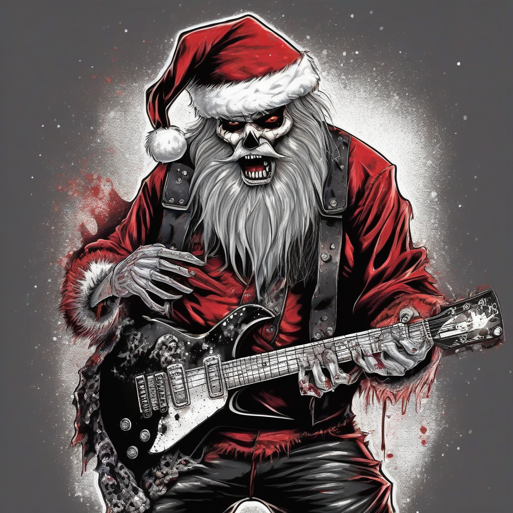 santa claus heavy metal guitar xmas zombie by मुफ्त एआई छवि जनरेटर - बिना लॉगिन के✨ | AIGAZOU