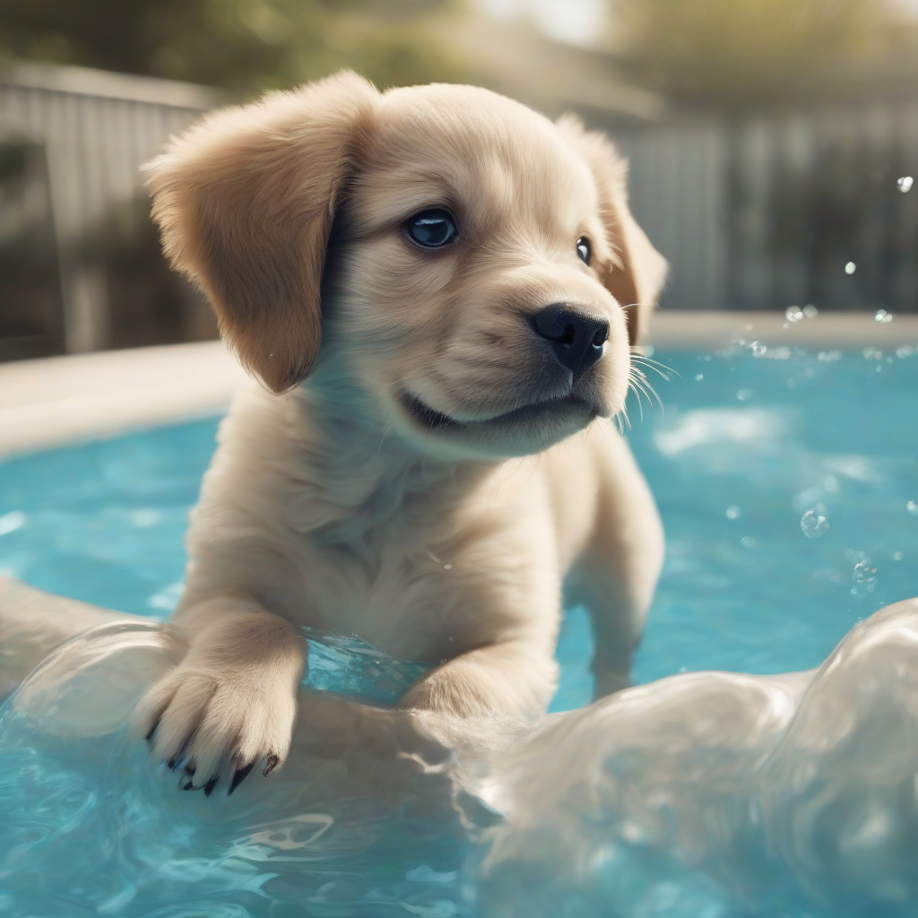 create an image of a puppy in a pool by Générateur d'images par IA gratuit - Aucune connexion nécessaire✨ | AIGAZOU