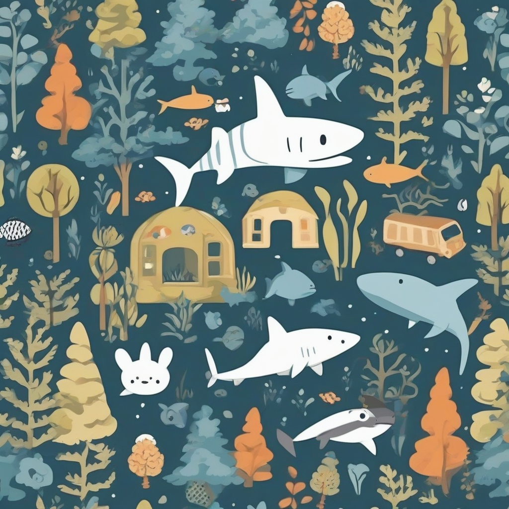 miffy style shark and forest aquarium by मुफ्त एआई छवि जनरेटर - बिना लॉगिन के✨ | AIGAZOU