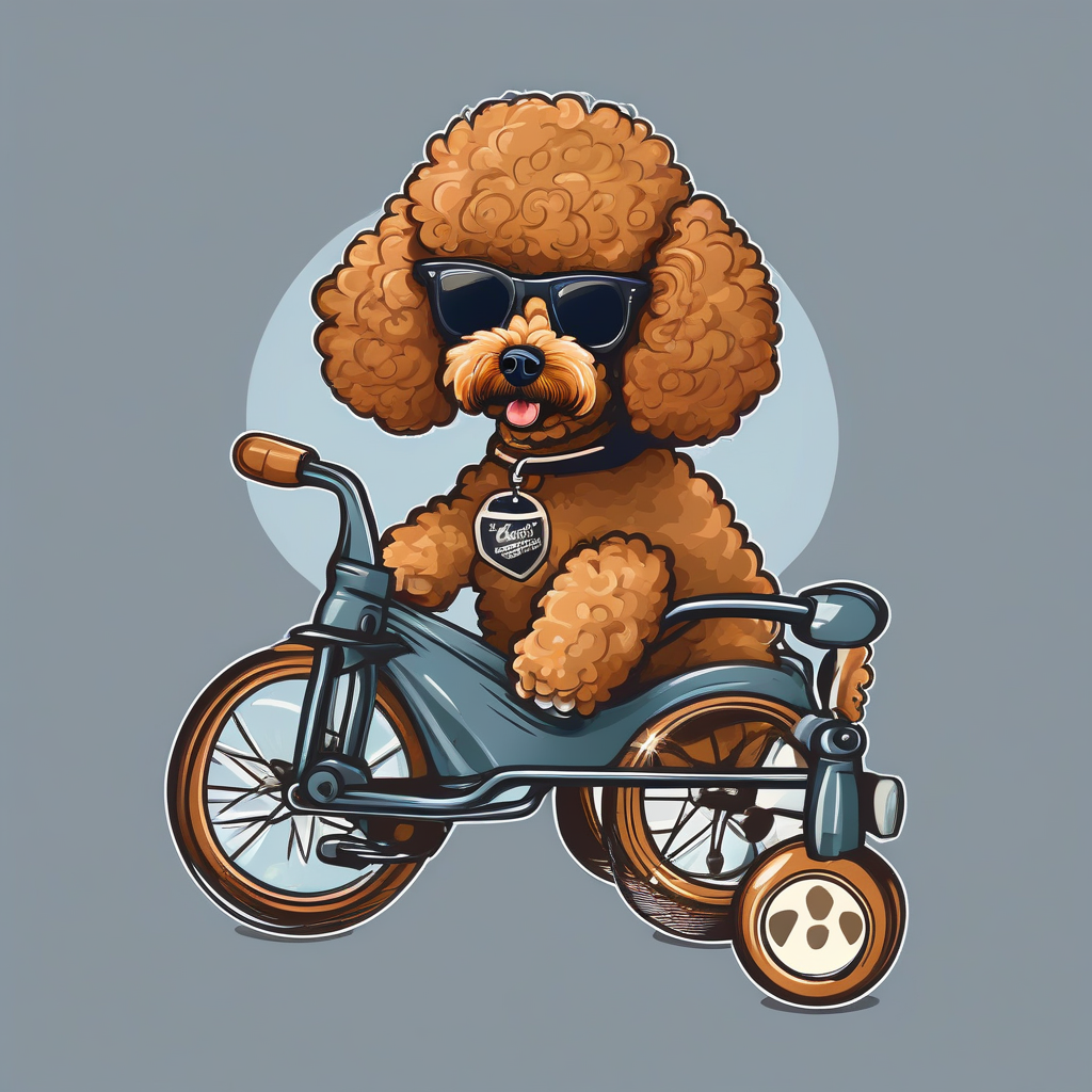 stylish sunglasses brown toy poodle tricycle by Générateur d'images par IA gratuit - Aucune connexion nécessaire✨ | AIGAZOU