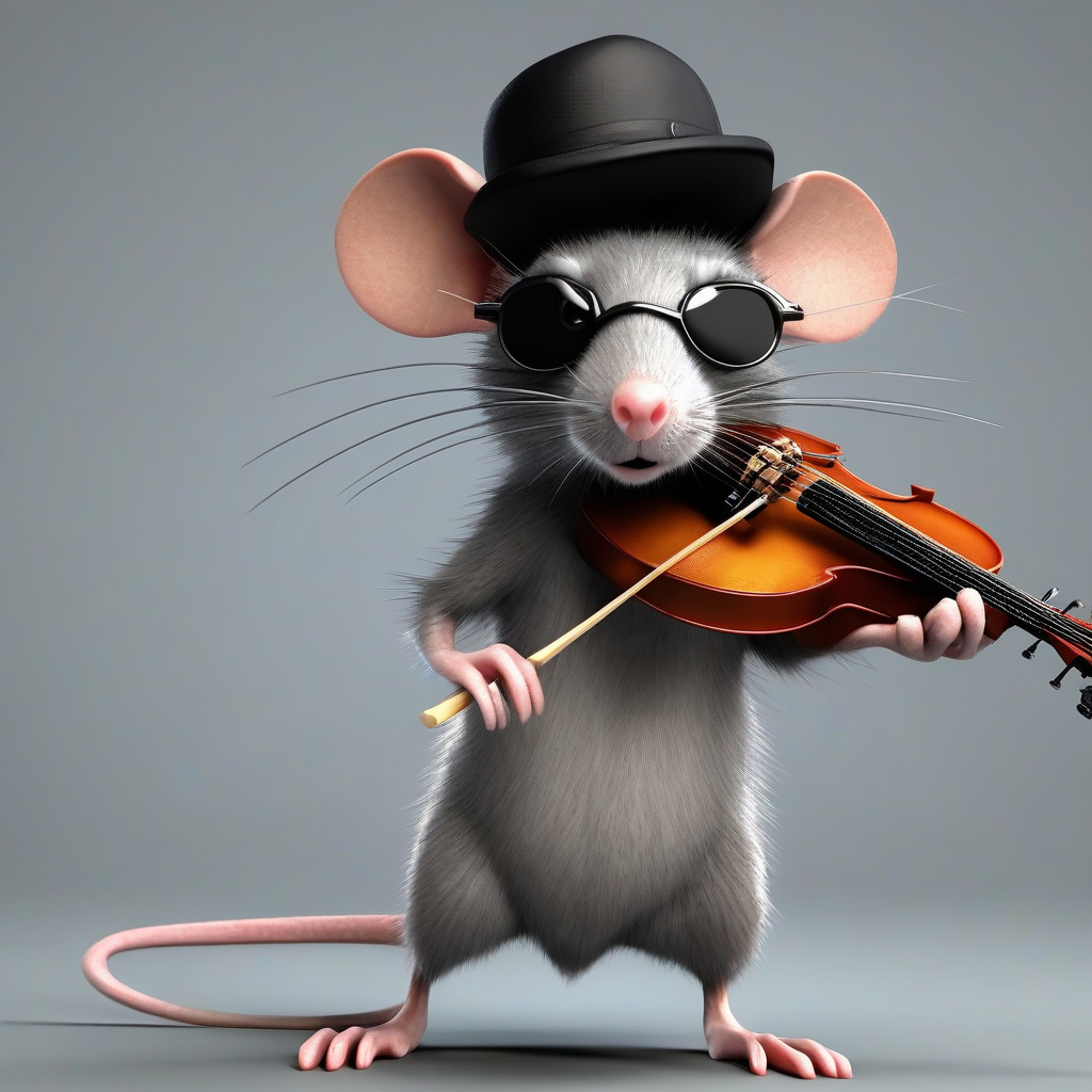 rat with dark glasses and hat plays cello by मुफ्त एआई छवि जनरेटर - बिना लॉगिन के✨ | AIGAZOU