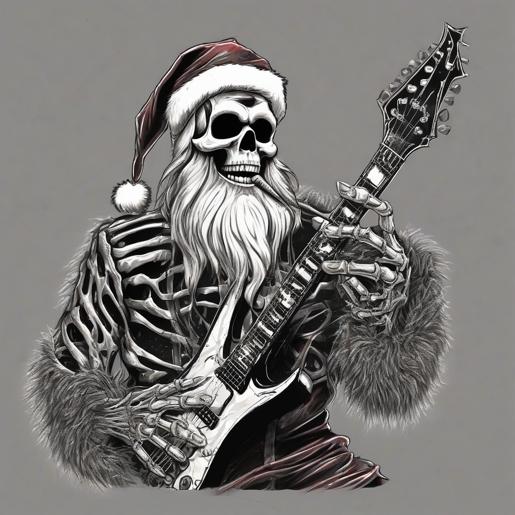 santa claus heavy metal guitar xmas dark by मुफ्त एआई छवि जनरेटर - बिना लॉगिन के✨ | AIGAZOU