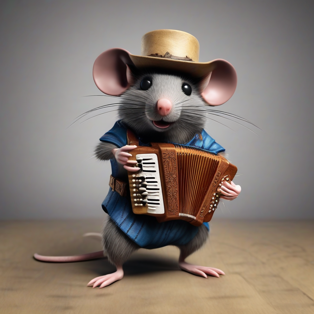 rat with dark glasses hat and bavarian lederhose plays accordion by Générateur d'images par IA gratuit - Aucune connexion nécessaire✨ | AIGAZOU