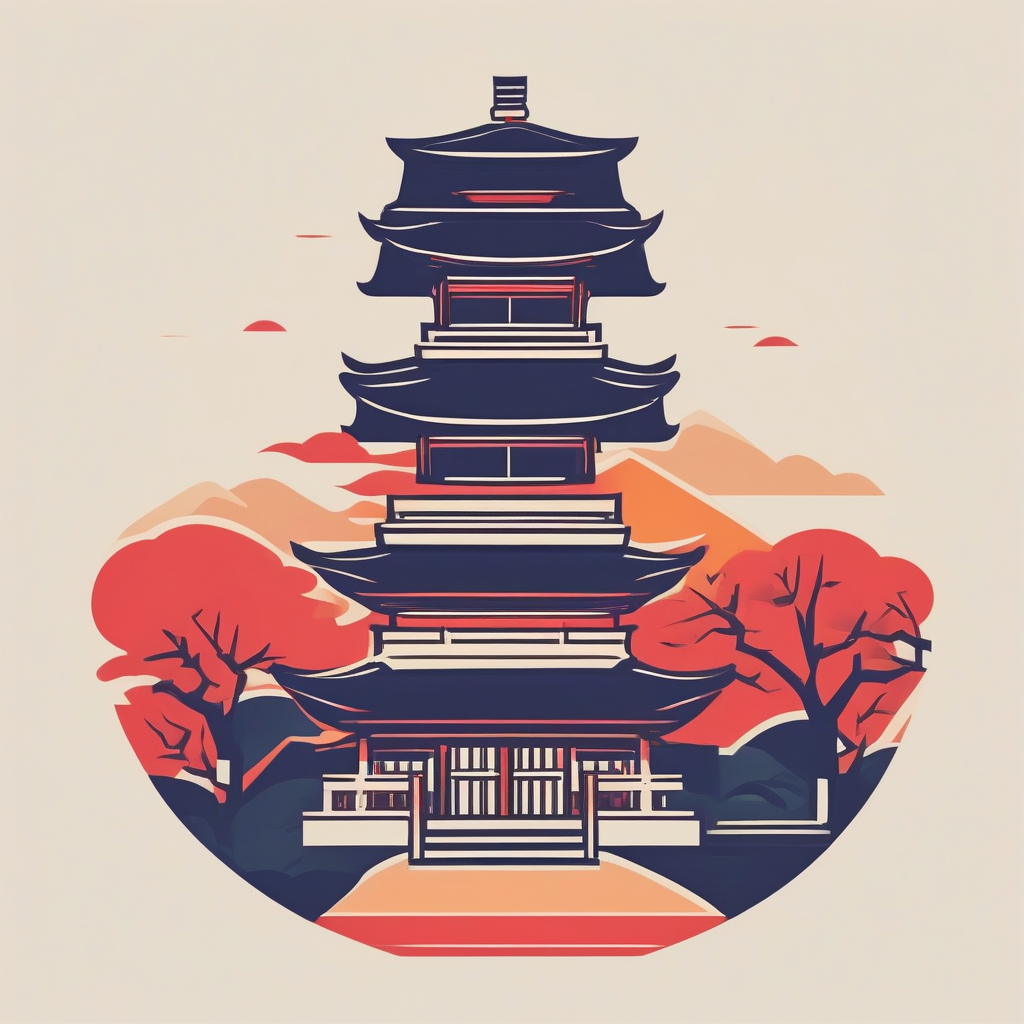 a simple logo of a small japanese temple with a pagoda roof styled in a clean and minimalist way with by मुफ्त एआई छवि जनरेटर - बिना लॉगिन के✨ | AIGAZOU