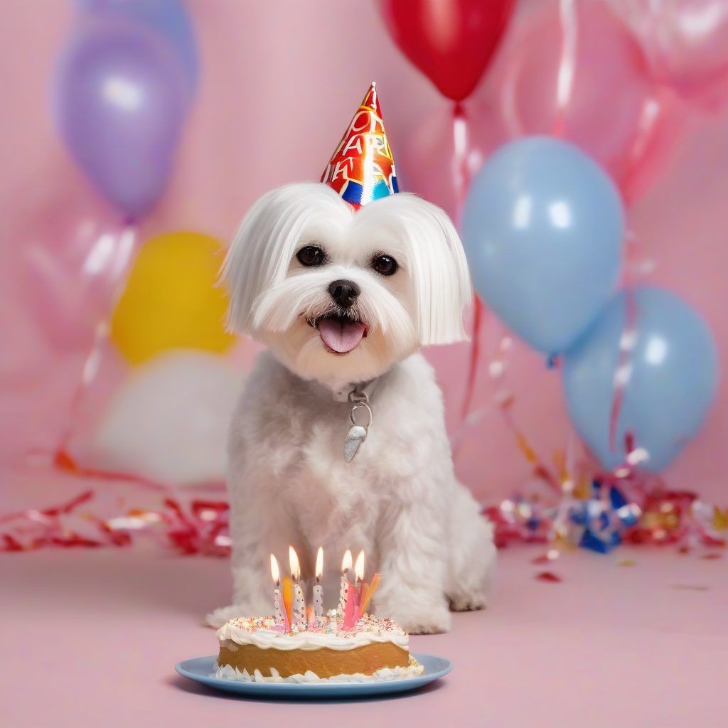 a maltese dog celebrating its birthday by मुफ्त एआई छवि जनरेटर - बिना लॉगिन के✨ | AIGAZOU