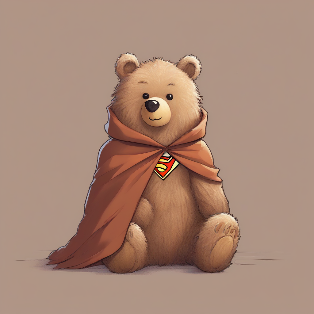 a fluffy brown bear with a superhero cape by मुफ्त एआई छवि जनरेटर - बिना लॉगिन के✨ | AIGAZOU