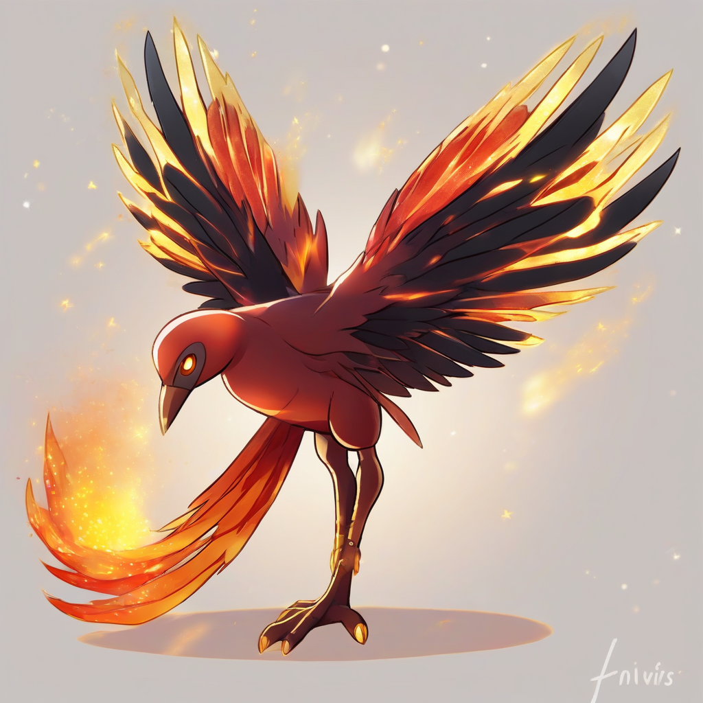 a small bird with flame colored feathers by मुफ्त एआई छवि जनरेटर - बिना लॉगिन के✨ | AIGAZOU