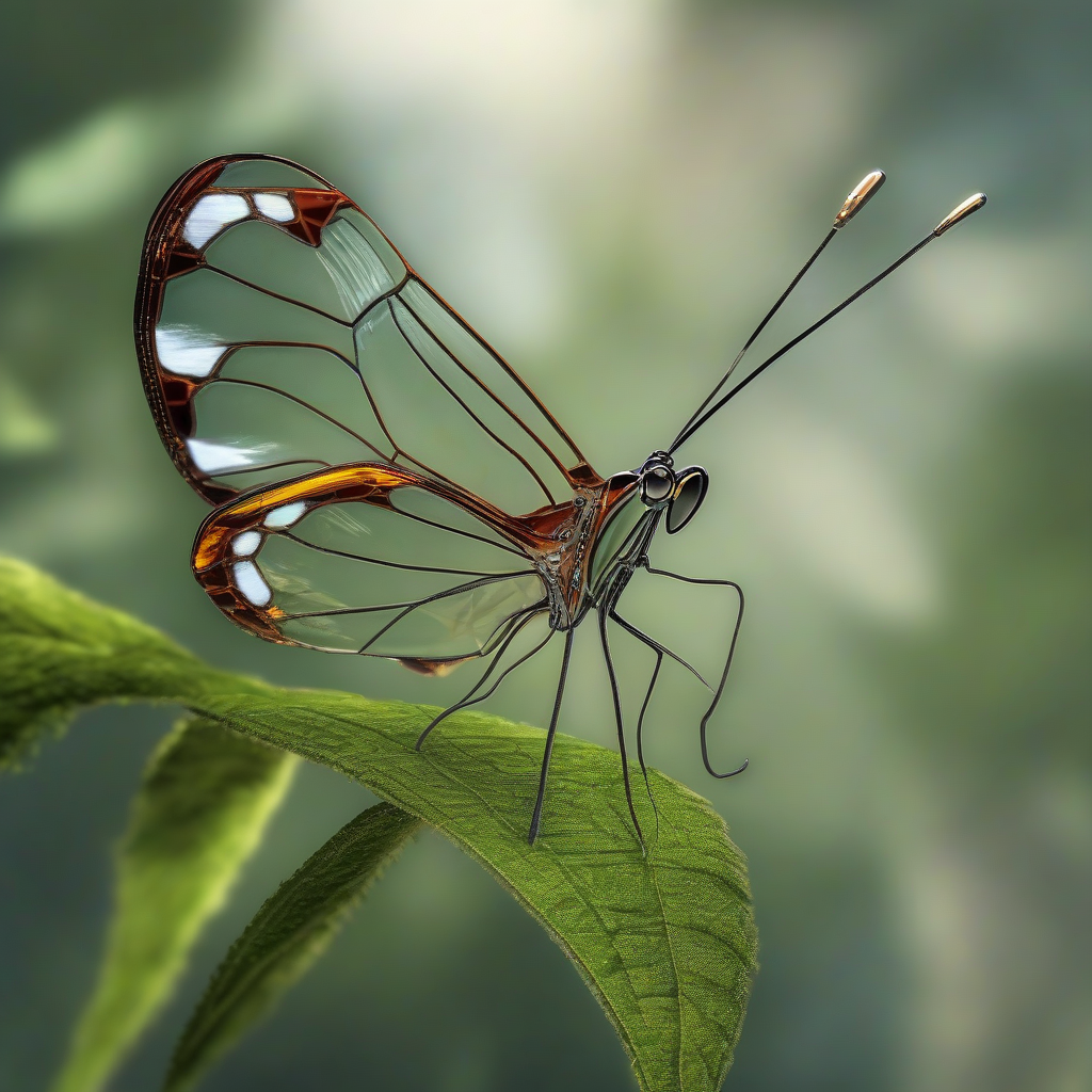 glasswinged butterfly photorealistic 8k natural lighting by मुफ्त एआई छवि जनरेटर - बिना लॉगिन के✨ | AIGAZOU