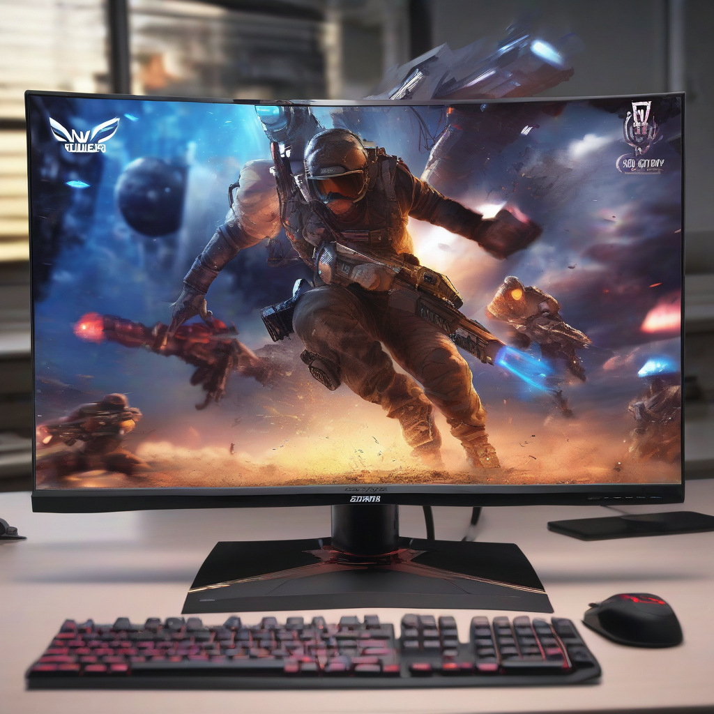 gaming monitor cool and beautiful by मुफ्त एआई छवि जनरेटर - बिना लॉगिन के✨ | AIGAZOU