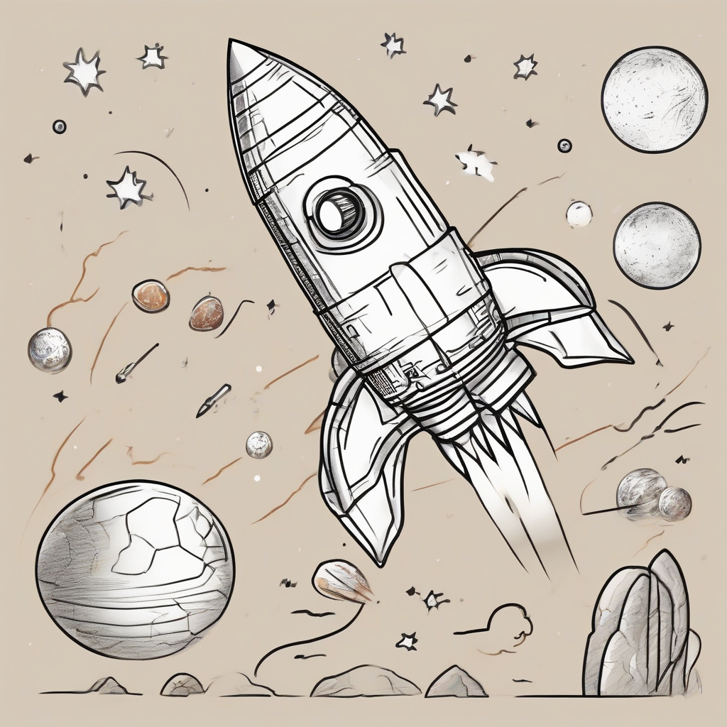 draw a rocket flying to mars by मुफ्त एआई छवि जनरेटर - बिना लॉगिन के✨ | AIGAZOU