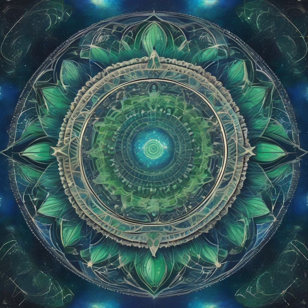 detailed mandala in space blue green tones by मुफ्त एआई छवि जनरेटर - बिना लॉगिन के✨ | AIGAZOU