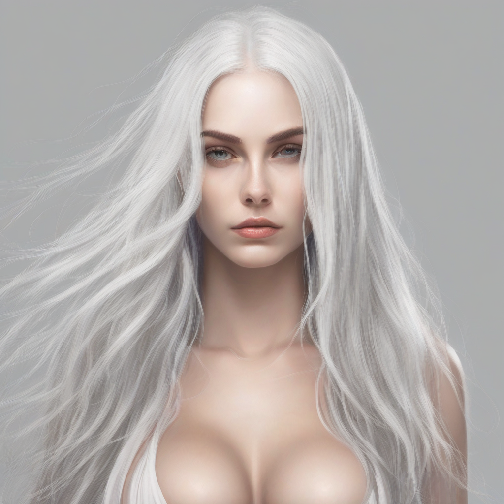 woman with long white hair and large melons by मुफ्त एआई छवि जनरेटर - बिना लॉगिन के✨ | AIGAZOU