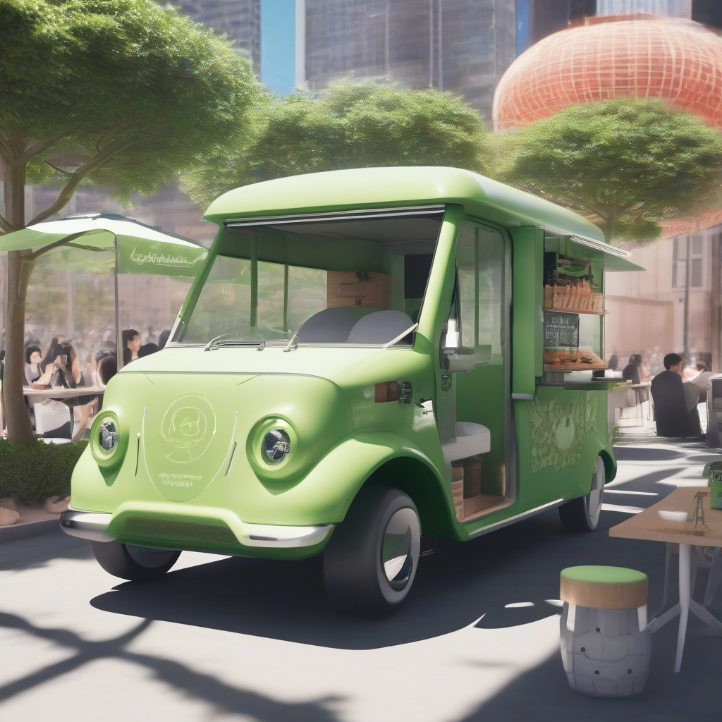 future car with matcha tea room experience by Générateur d'images par IA gratuit - Aucune connexion nécessaire✨ | AIGAZOU