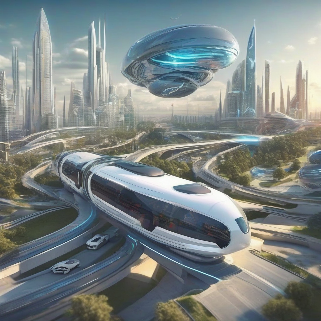 future tech city transportation by Générateur d'images par IA gratuit - Aucune connexion nécessaire✨ | AIGAZOU