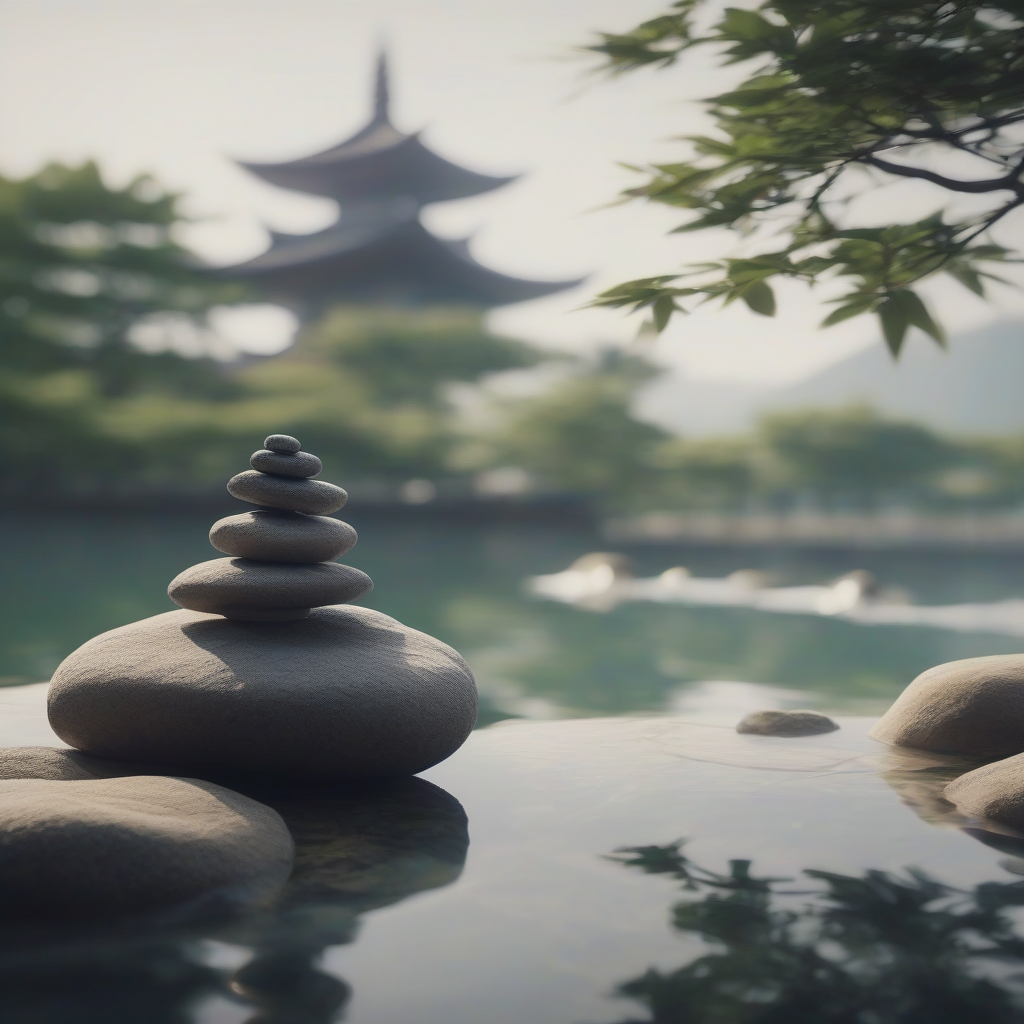 zen temple background tranquil scene by मुफ्त एआई छवि जनरेटर - बिना लॉगिन के✨ | AIGAZOU