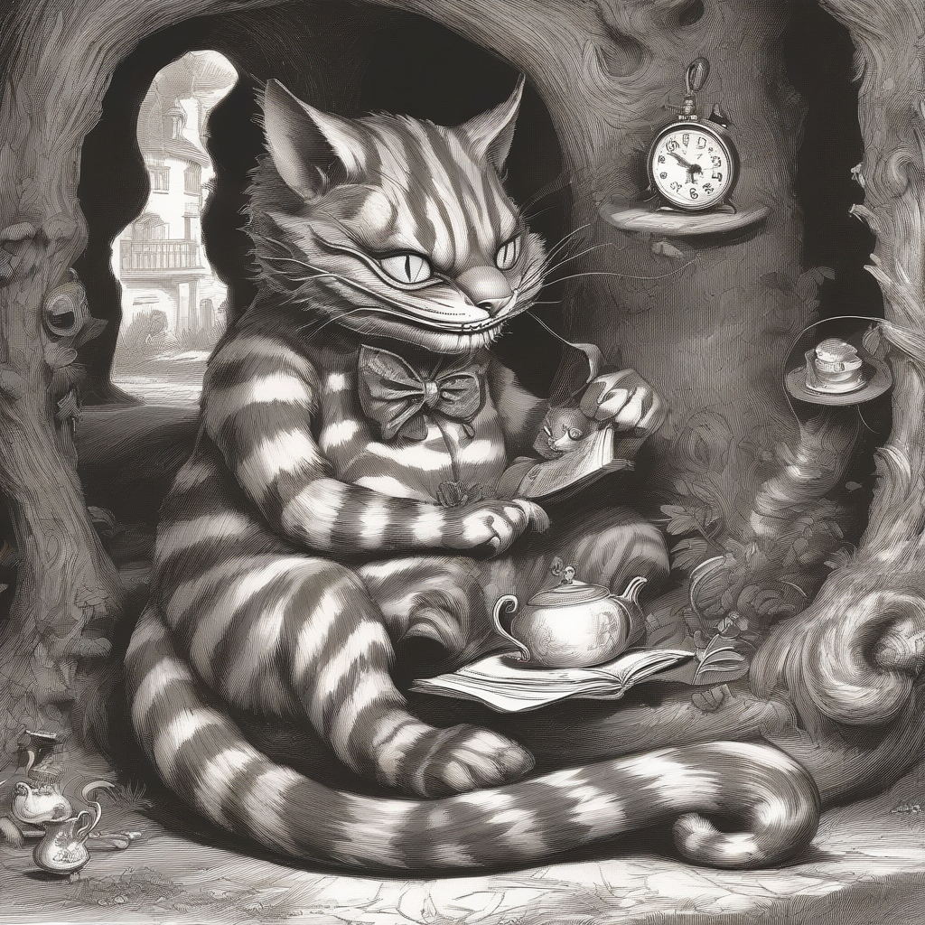 alice in wonderland cheshire cat class by मुफ्त एआई छवि जनरेटर - बिना लॉगिन के✨ | AIGAZOU