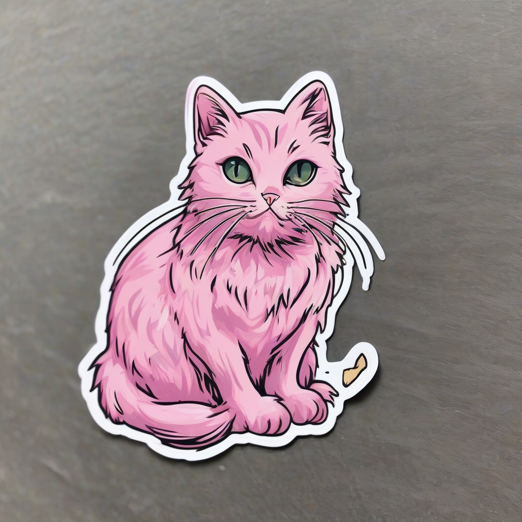 pink cat sticker by मुफ्त एआई छवि जनरेटर - बिना लॉगिन के✨ | AIGAZOU