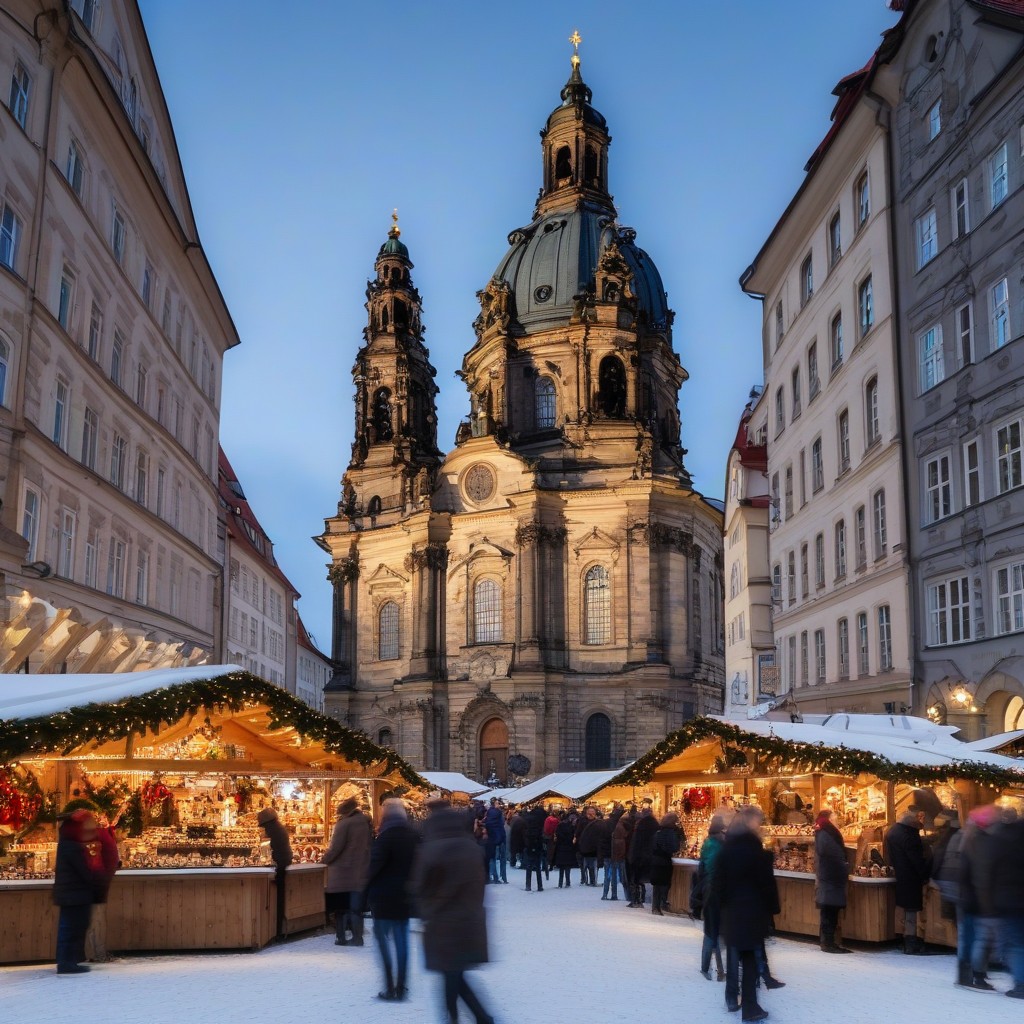 weihnachtsmarkt auf dem neumarkt in dresden by मुफ्त एआई छवि जनरेटर - बिना लॉगिन के✨ | AIGAZOU