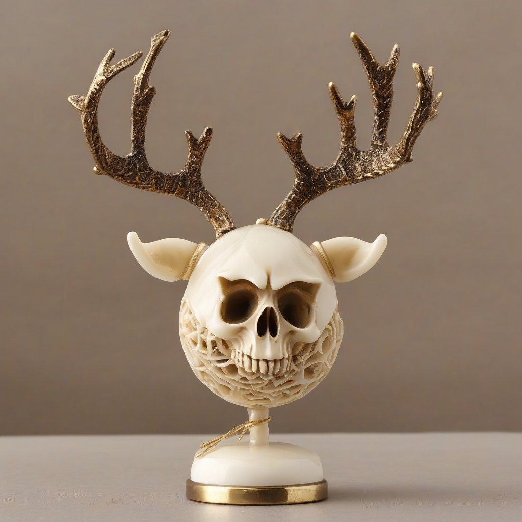 christmas ball made of bone with hat and horns bronze by Générateur d'images par IA gratuit - Aucune connexion nécessaire✨ | AIGAZOU