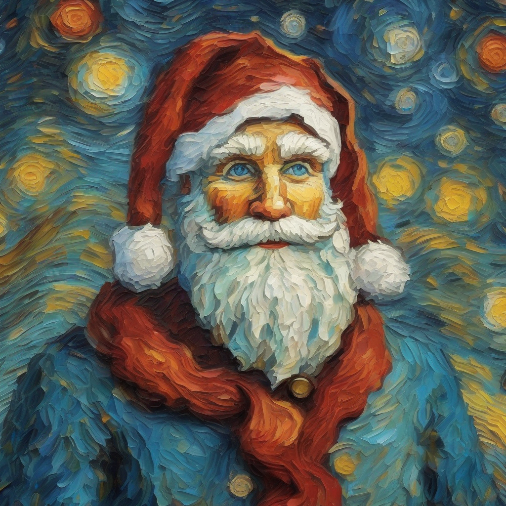 le pere noel a la maniere de vincent van gogh by मुफ्त एआई छवि जनरेटर - बिना लॉगिन के✨ | AIGAZOU