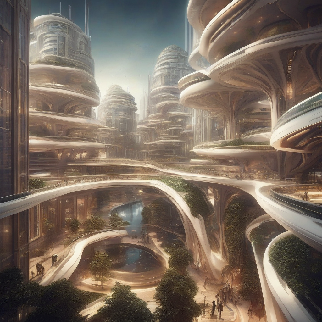 future city scene luxury by 免费AI图像生成工具 | AIGAZOU