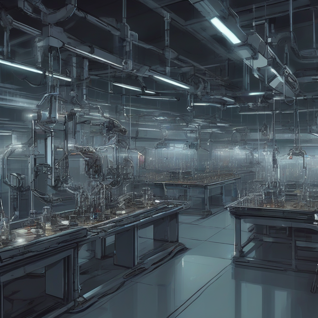 dark technological science fiction laboratory by मुफ्त एआई छवि जनरेटर - बिना लॉगिन के✨ | AIGAZOU