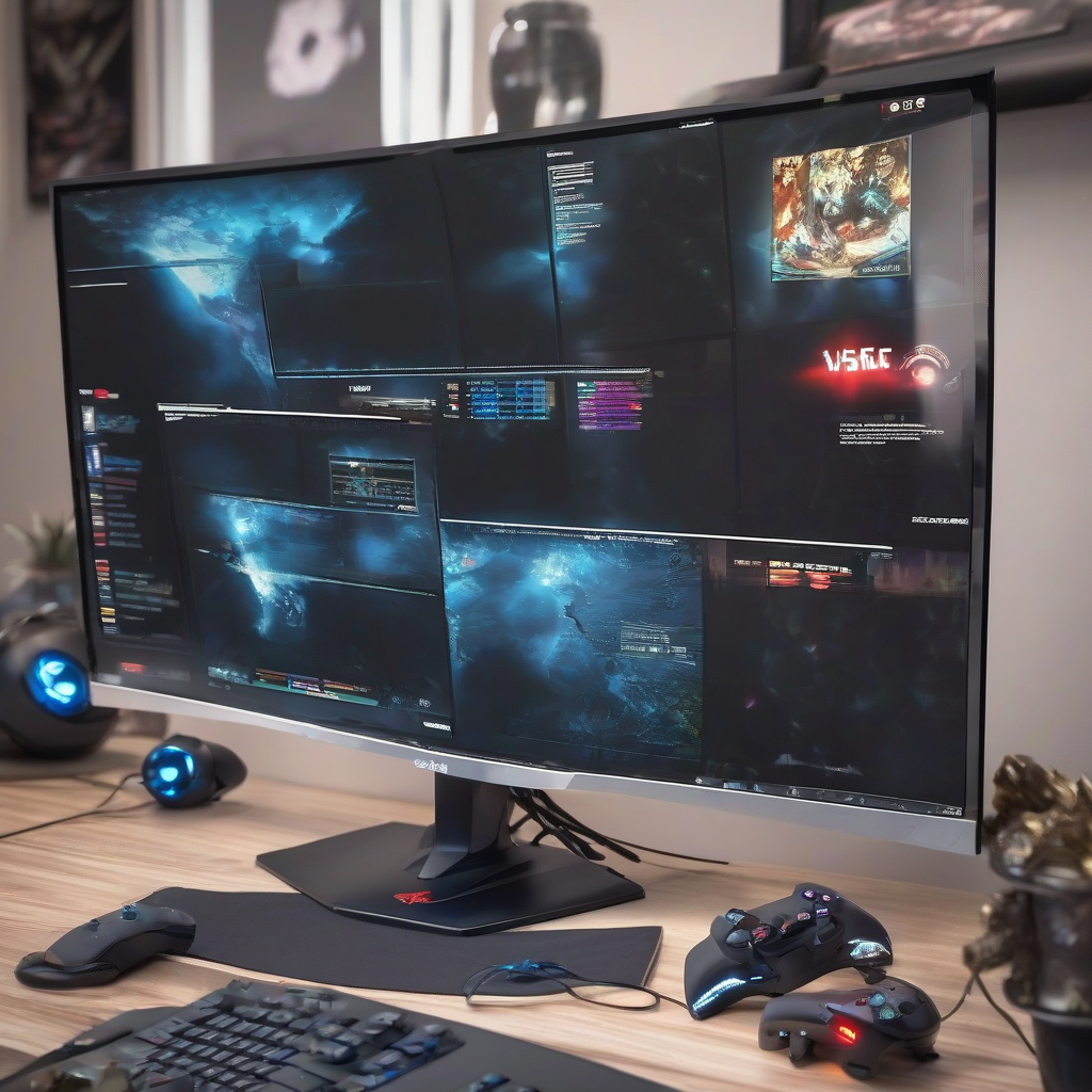 gaming monitor cool and beautiful by मुफ्त एआई छवि जनरेटर - बिना लॉगिन के✨ | AIGAZOU