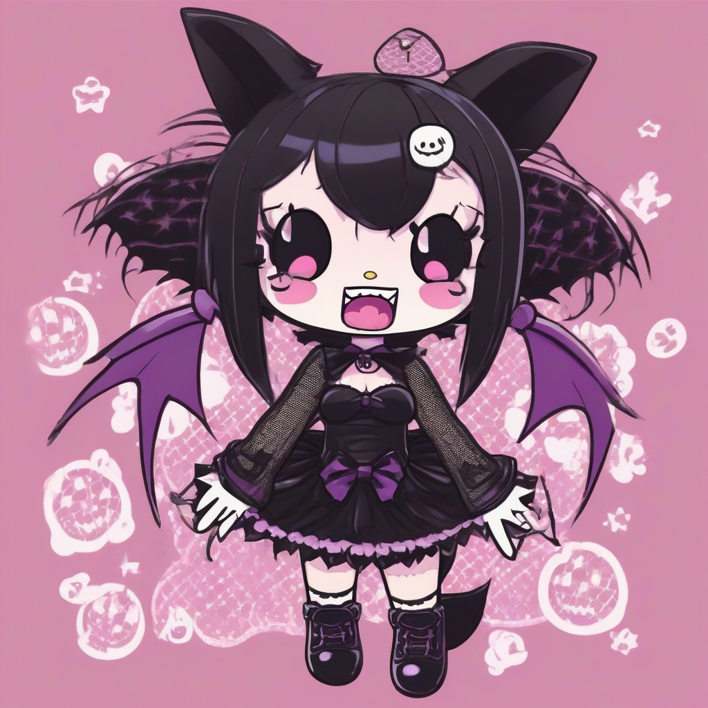 kuromi bat ears fangs gothic sanrio style by Générateur d'images par IA gratuit - Aucune connexion nécessaire✨ | AIGAZOU