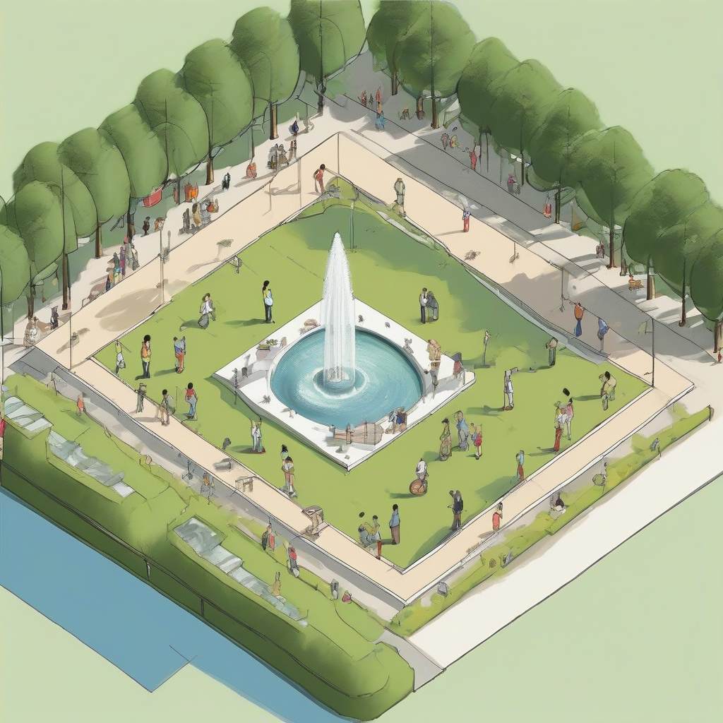 isometric drawing water play park festival by Générateur d'images par IA gratuit - Aucune connexion nécessaire✨ | AIGAZOU