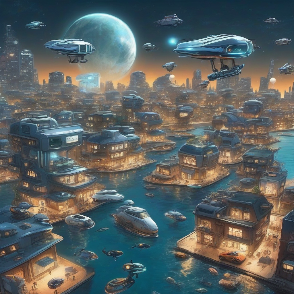 future high tech city under ocean at night by मुफ्त एआई छवि जनरेटर - बिना लॉगिन के✨ | AIGAZOU