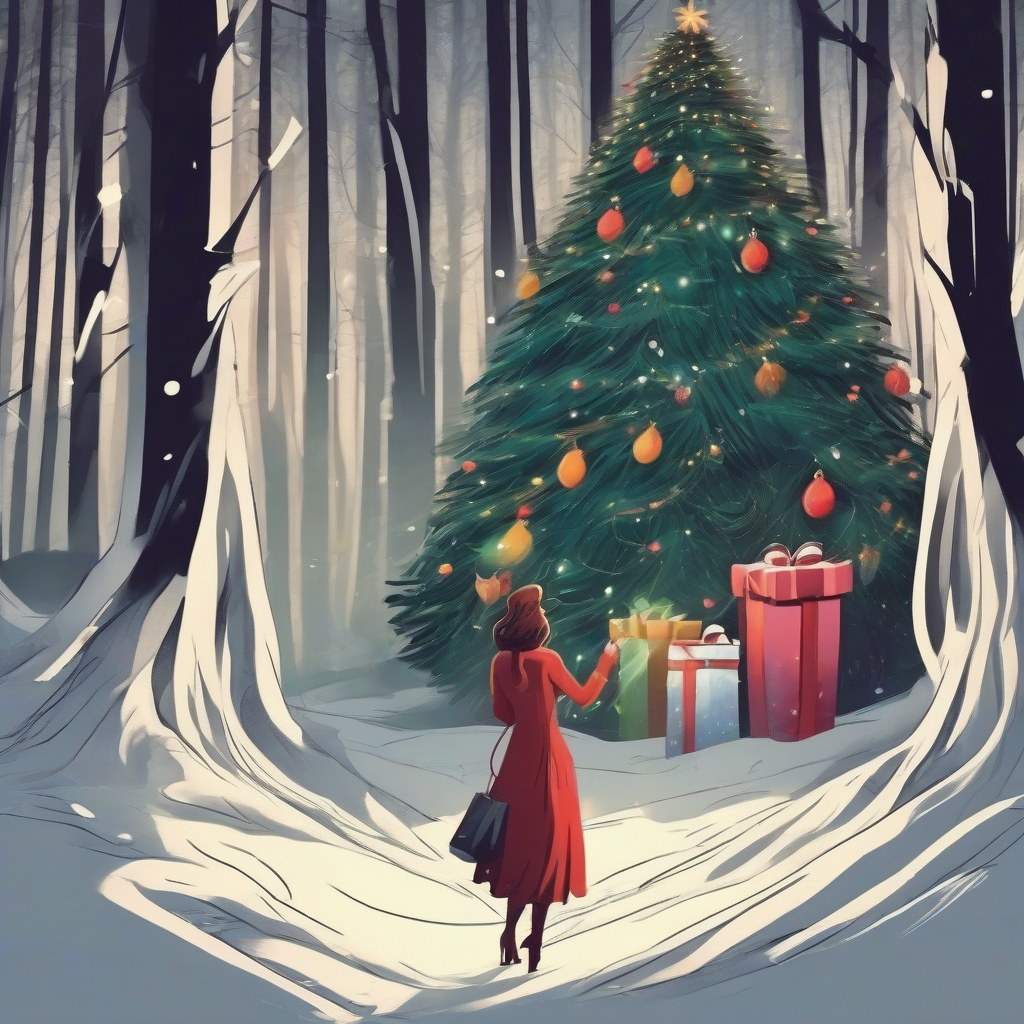 christmas tree in the deep forest bright gifts by मुफ्त एआई छवि जनरेटर - बिना लॉगिन के✨ | AIGAZOU