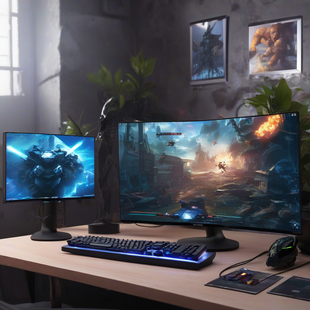 gaming monitor cool and beautiful by मुफ्त एआई छवि जनरेटर - बिना लॉगिन के✨ | AIGAZOU