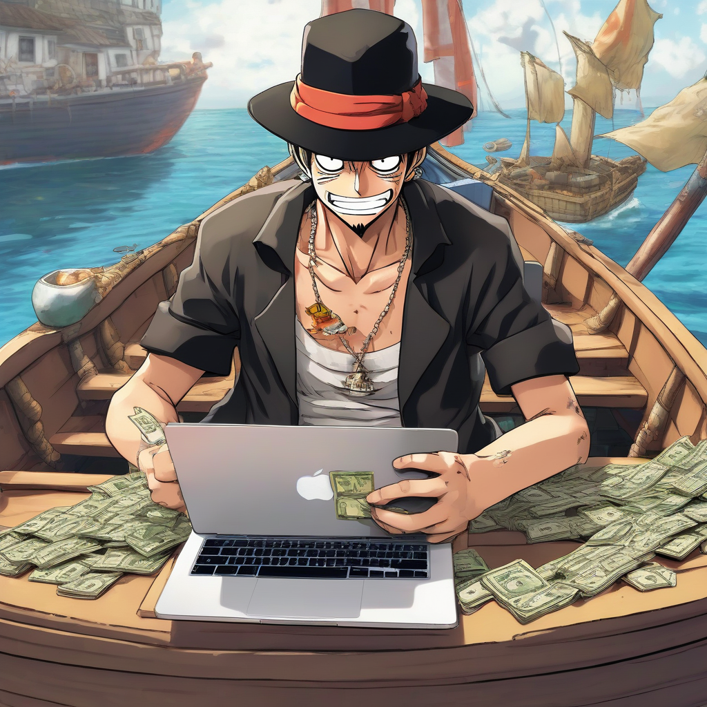 ruffy one piece boat telegram money macbook bitcoin hat by मुफ्त एआई छवि जनरेटर - बिना लॉगिन के✨ | AIGAZOU