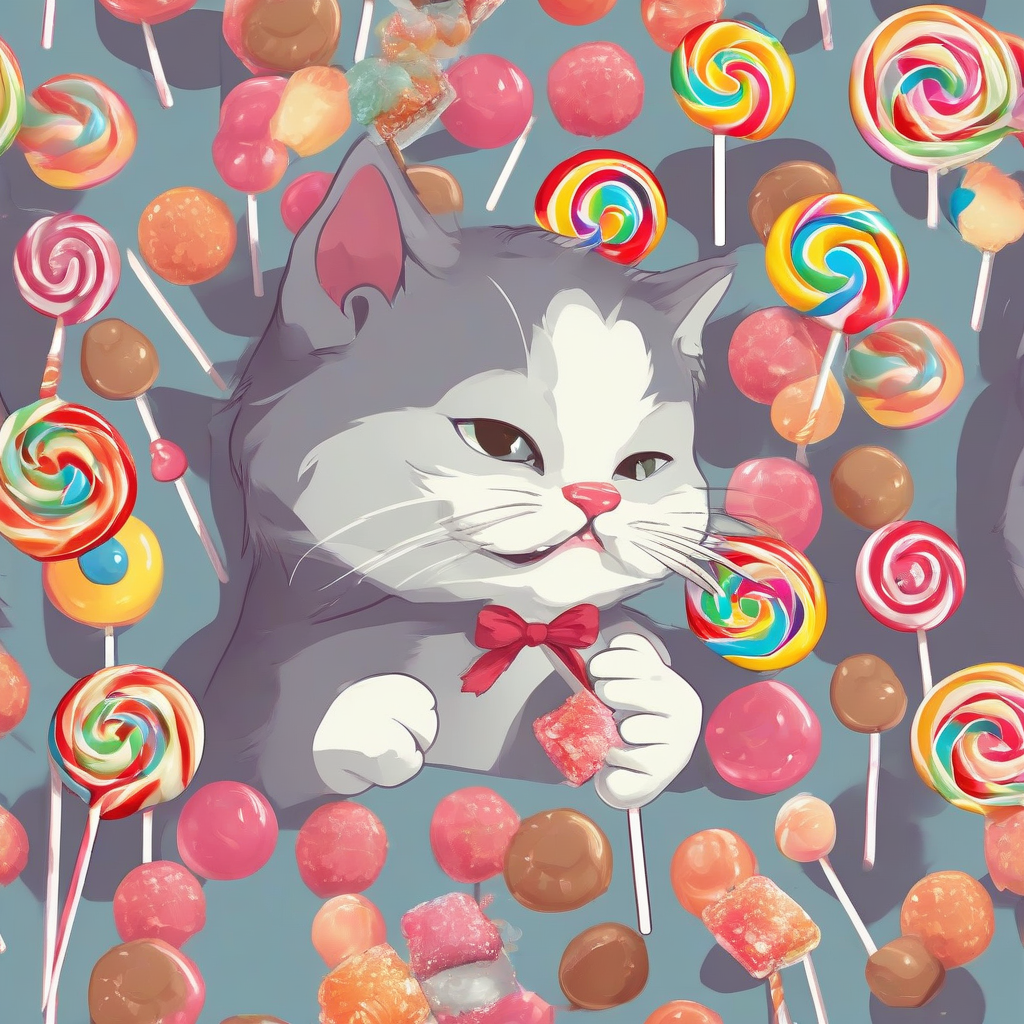 cat eating lollipop by मुफ्त एआई छवि जनरेटर - बिना लॉगिन के✨ | AIGAZOU