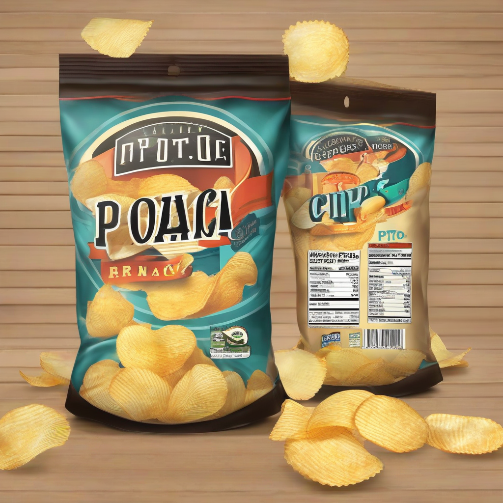 imaginary potato chips product label by मुफ्त एआई छवि जनरेटर - बिना लॉगिन के✨ | AIGAZOU