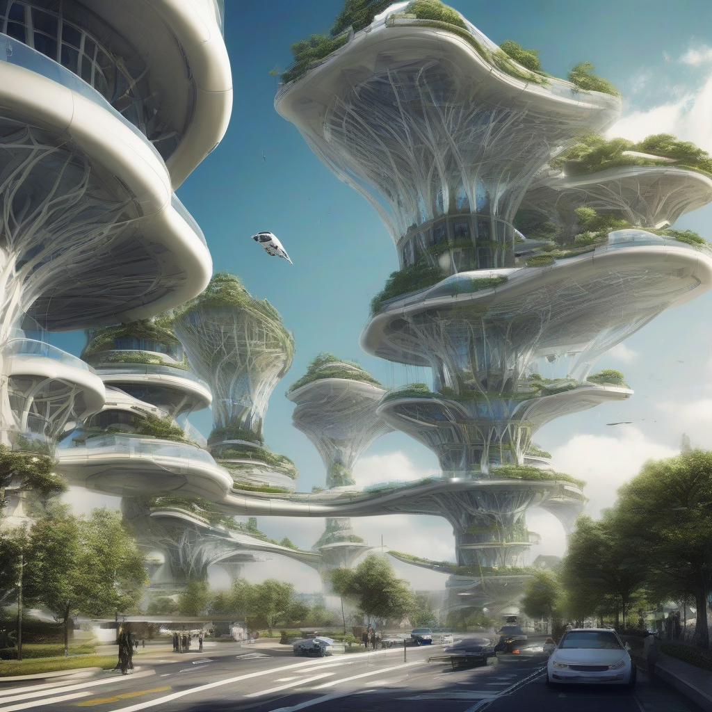 future city tech nature harmony by मुफ्त एआई छवि जनरेटर - बिना लॉगिन के✨ | AIGAZOU