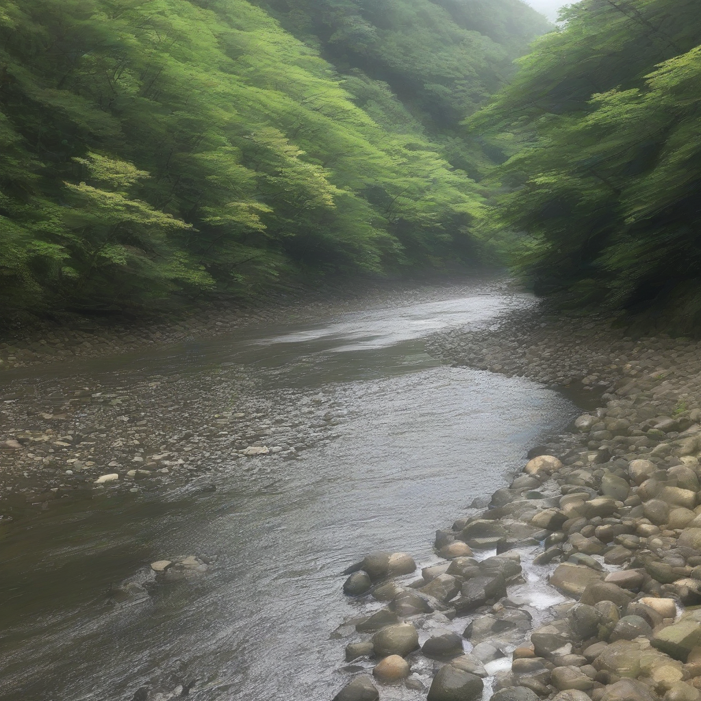 gather the light rain and sing the mogami river by Générateur d'images par IA gratuit - Aucune connexion nécessaire✨ | AIGAZOU