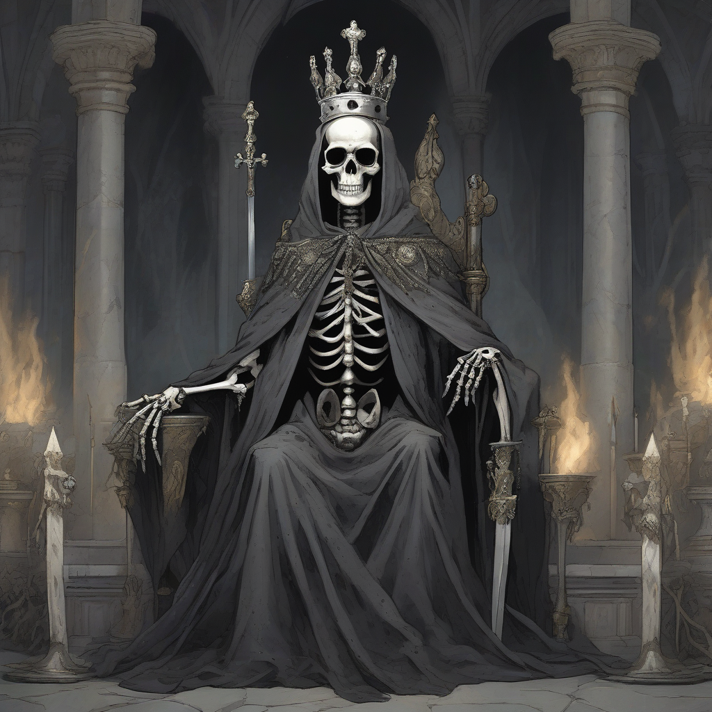 atmospheric dark image human skeleton silver crown by मुफ्त एआई छवि जनरेटर - बिना लॉगिन के✨ | AIGAZOU